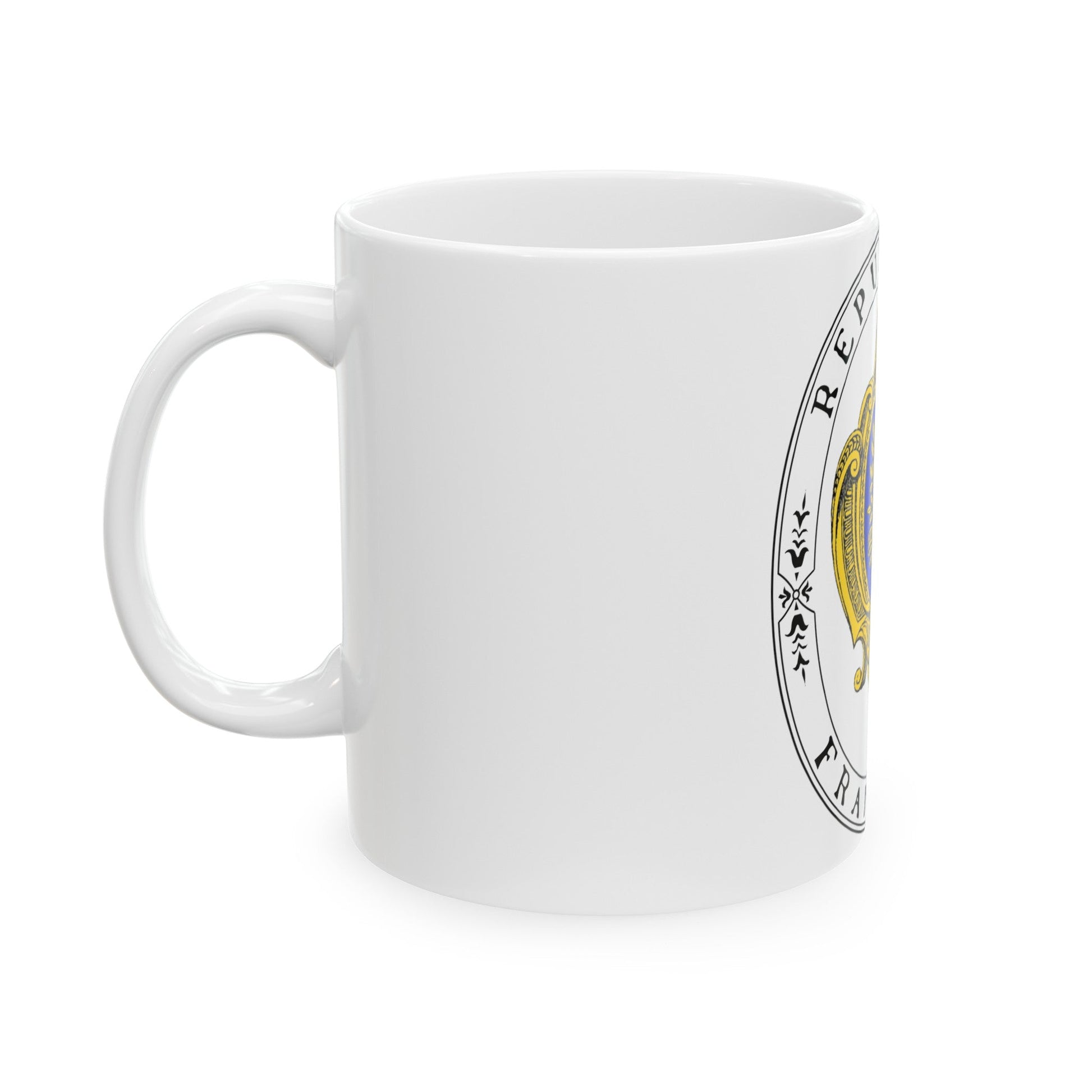 Coat of arms of the French Republic (1905) - White Coffee Mug-The Sticker Space