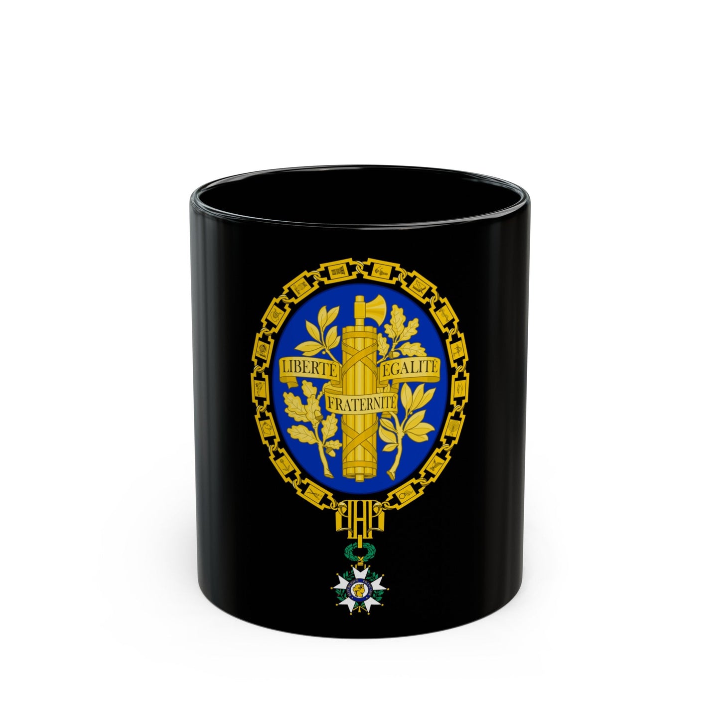 Coat of arms of the French Republic - Black Coffee Mug-11oz-The Sticker Space