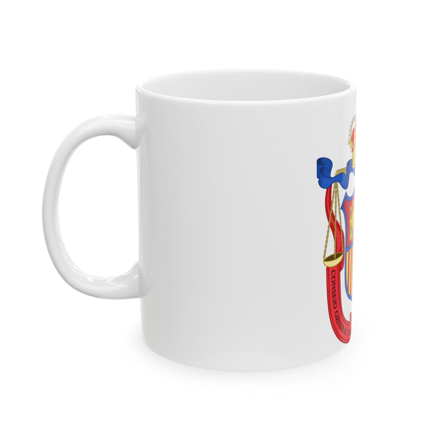 Coat of Arms of the General Council of Spanish Lawyers - White Coffee Mug-The Sticker Space