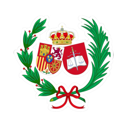 Coat of Arms of the General Council of Spanish Solicitors (Spain) (Coat of Arms) STICKER Vinyl Kiss-Cut Decal 2 Inch White - The Sticker Space