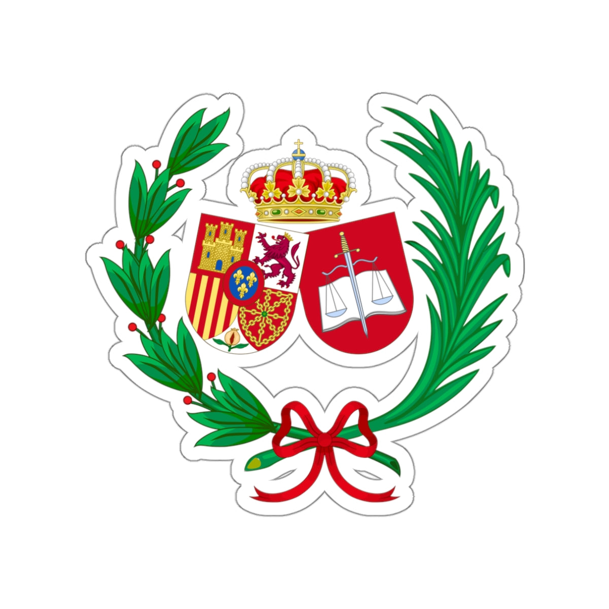 Coat of Arms of the General Council of Spanish Solicitors STICKER Vinyl Die-Cut Decal-White-The Sticker Space