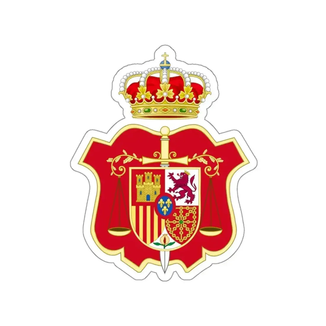 Coat of Arms of the General Council of the Judicial Power of Spain STICKER Vinyl Die-Cut Decal - The Sticker Space