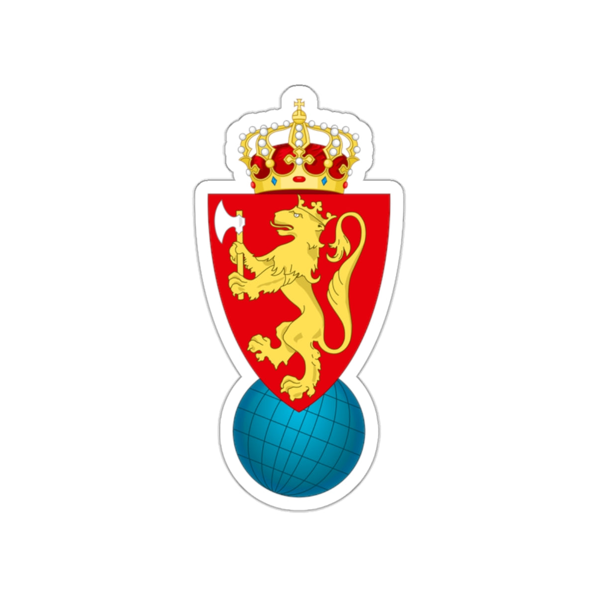 Coat of arms of the Geographical Survey of Norway STICKER Vinyl Die-Cut Decal-White-The Sticker Space