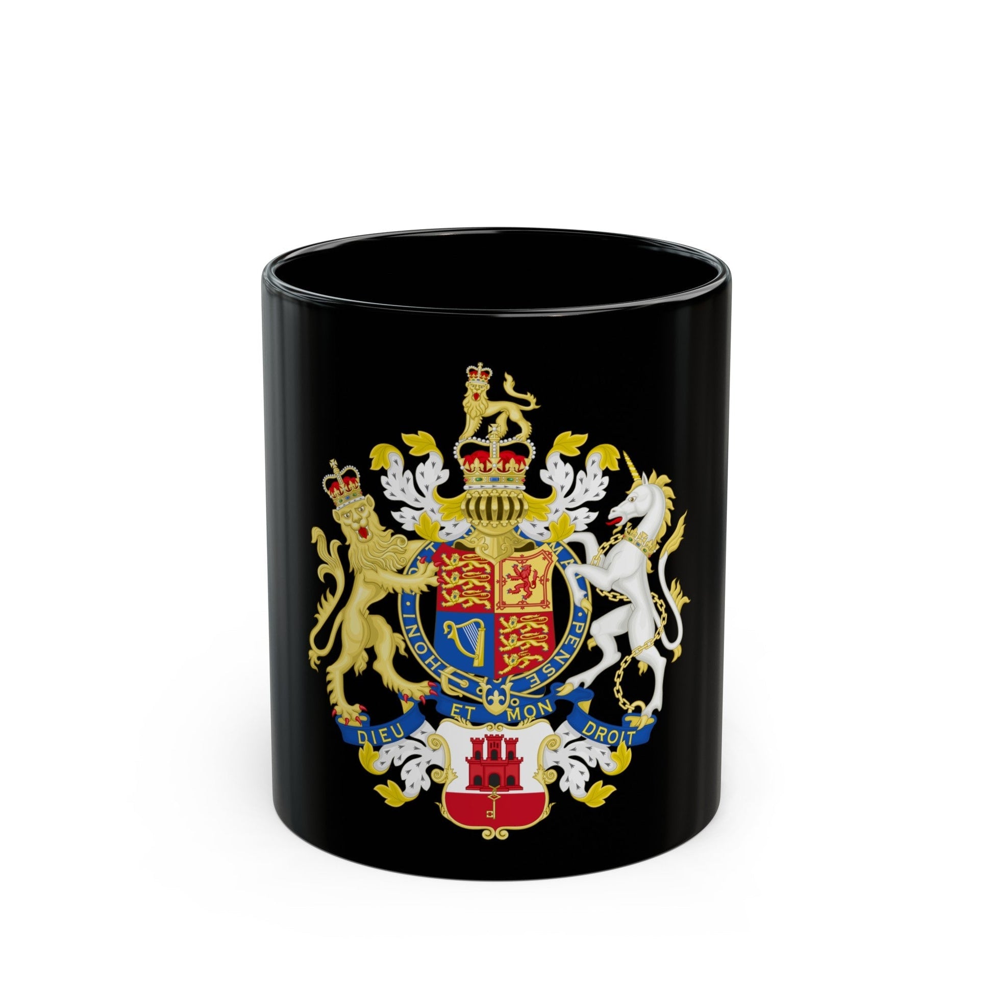 Coat of Arms of the Government of Gibraltar - Black Coffee Mug-11oz-The Sticker Space