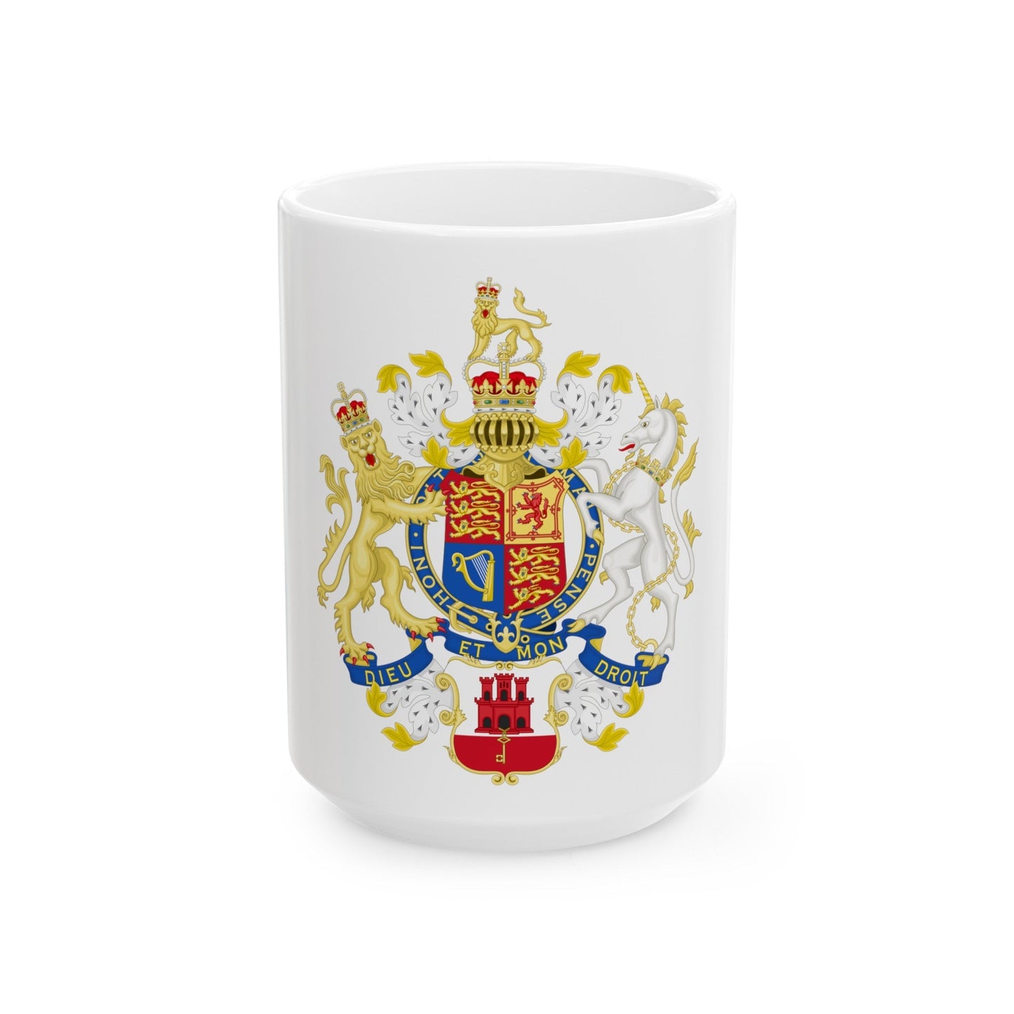 Coat of Arms of the Government of Gibraltar - White Coffee Mug-15oz-The Sticker Space