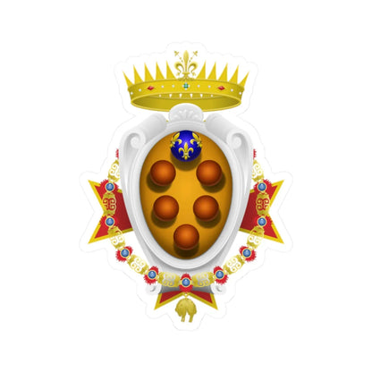 Coat of arms of the Grand Duchy of Tuscany 1562-1737 (Italy) (Coat of Arms) STICKER Vinyl Kiss-Cut Decal 2 Inch White - The Sticker Space