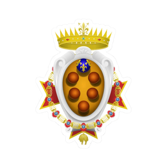 Coat of arms of the Grand Duchy of Tuscany 1562-1737 (Italy) (Coat of Arms) STICKER Vinyl Kiss-Cut Decal 2 Inch White - The Sticker Space