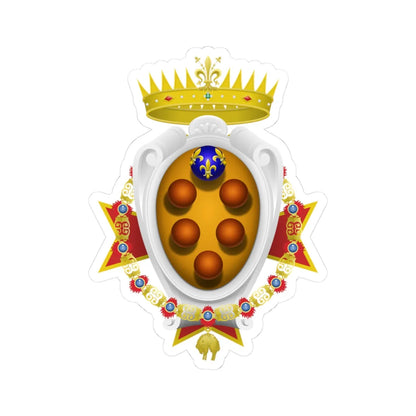 Coat of arms of the Grand Duchy of Tuscany 1562-1737 (Italy) (Coat of Arms) STICKER Vinyl Kiss-Cut Decal 3 Inch White - The Sticker Space