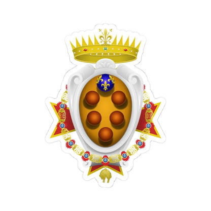 Coat of arms of the Grand Duchy of Tuscany 1562-1737 (Italy) (Coat of Arms) STICKER Vinyl Kiss-Cut Decal 4 Inch White - The Sticker Space