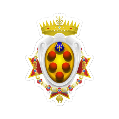 Coat of arms of the Grand Duchy of Tuscany 1562-1737 - type 2 (Italy) (Coat of Arms) STICKER Vinyl Kiss-Cut Decal 6 Inch White - The Sticker Space