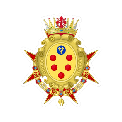 Coat of Arms of the Grand duchy of Tuscany (Italy) (Coat of Arms) STICKER Vinyl Kiss-Cut Decal 2 Inch White - The Sticker Space