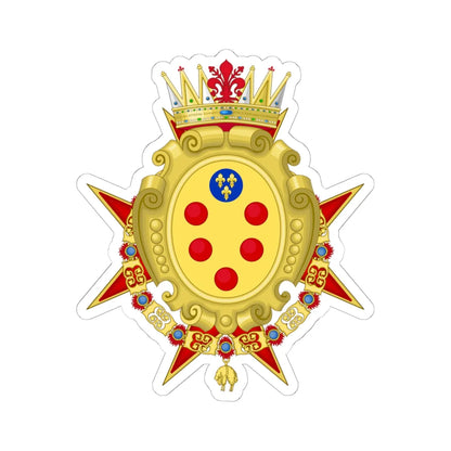 Coat of Arms of the Grand duchy of Tuscany (Italy) (Coat of Arms) STICKER Vinyl Kiss-Cut Decal 6 Inch White - The Sticker Space