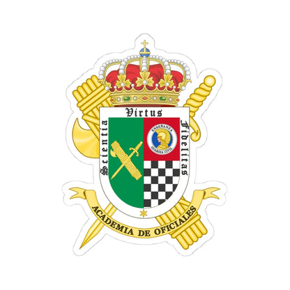 Coat of Arms of the Guardia Civils Officers Academy-Aranjuez Center (Spain) (Coat of Arms) STICKER Vinyl Kiss-Cut Decal 4 Inch White - The Sticker Space