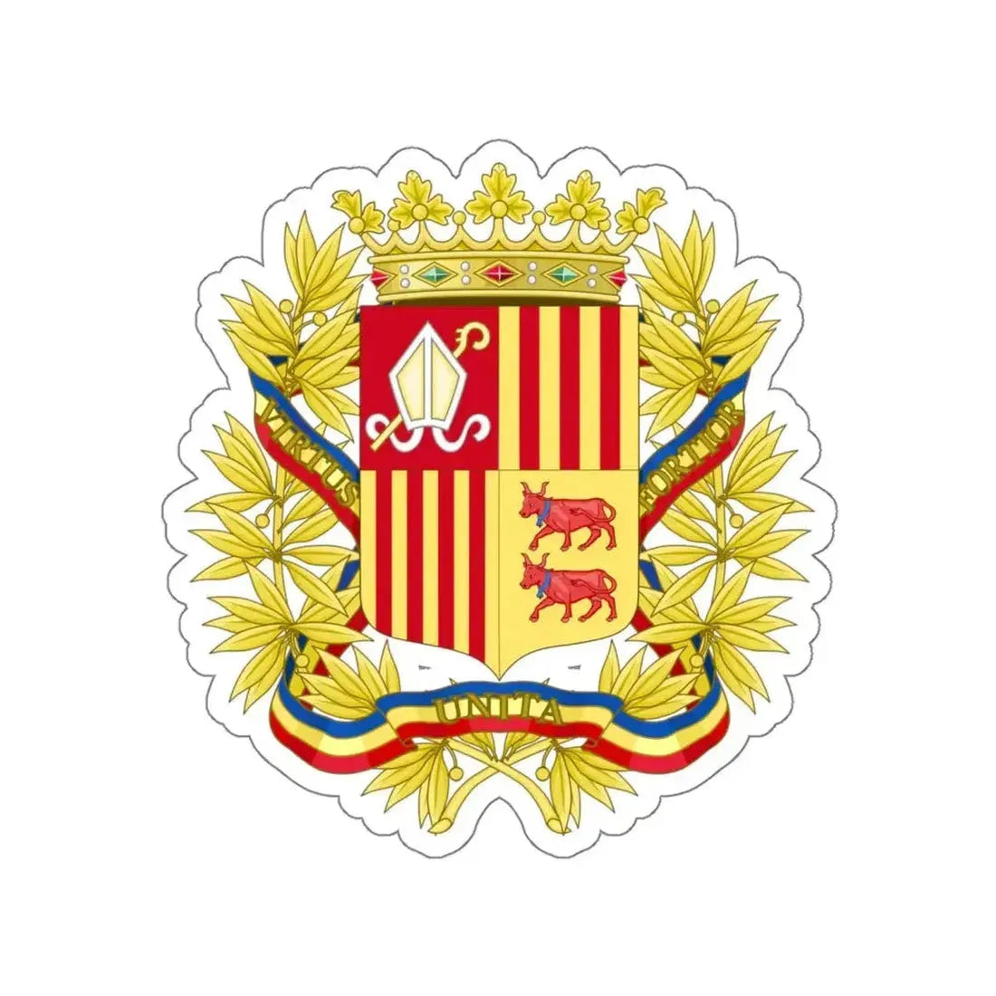 Coat of Arms of the high authorities of Andorra STICKER Vinyl Die-Cut Decal - The Sticker Space