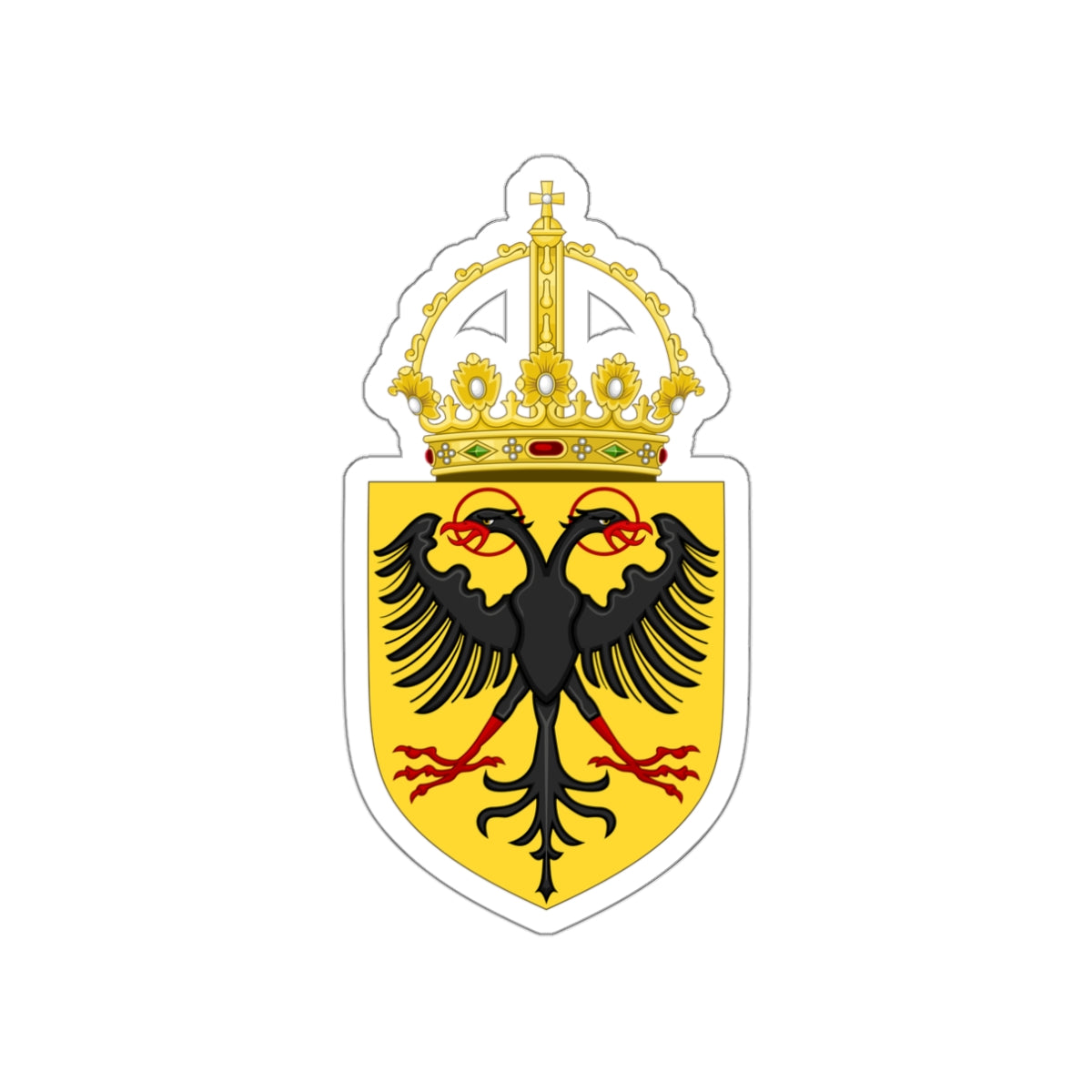 Coat of Arms of the Holy Roman Emperor (1433-1450) STICKER Vinyl Die-Cut Decal-White-The Sticker Space