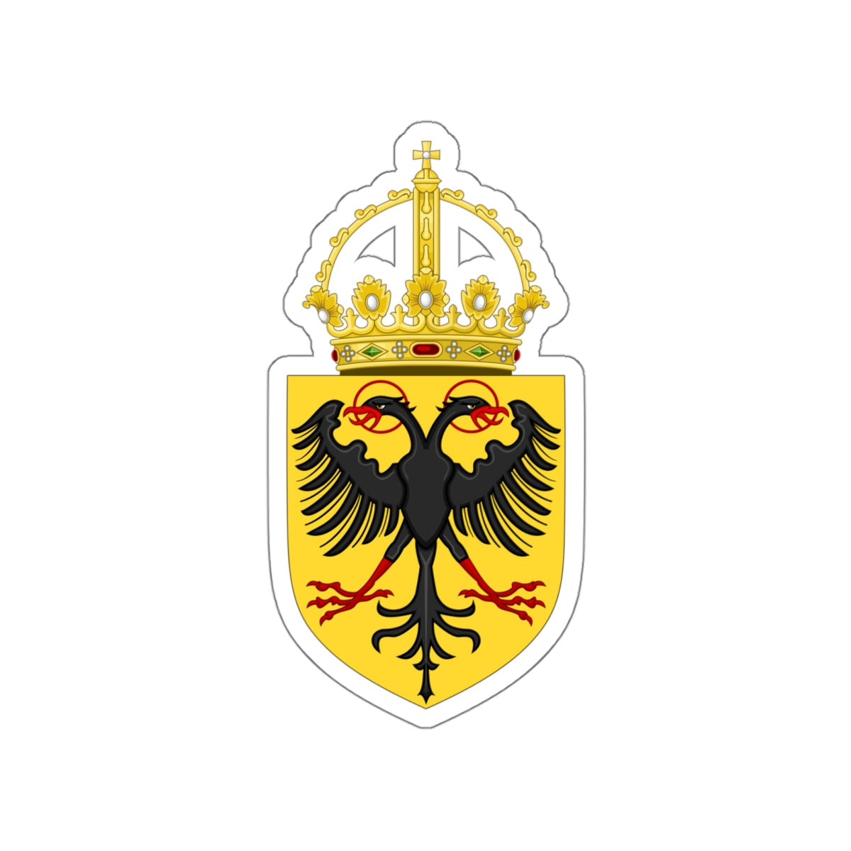 Coat of Arms of the Holy Roman Emperor (1433-1450) STICKER Vinyl Die-Cut Decal-White-The Sticker Space