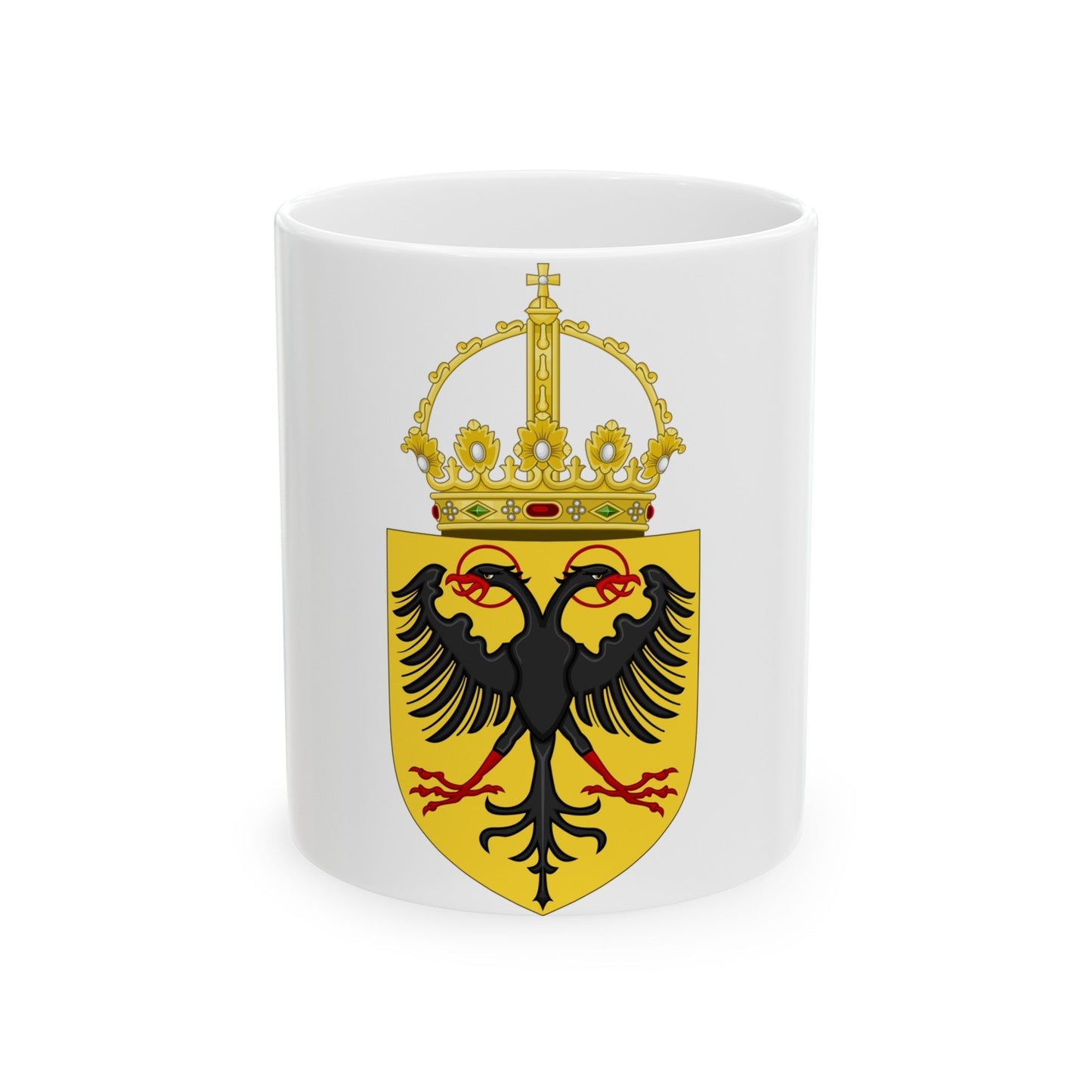 Coat of Arms of the Holy Roman Emperor (1433-1450) - White Coffee Mug-11oz-The Sticker Space