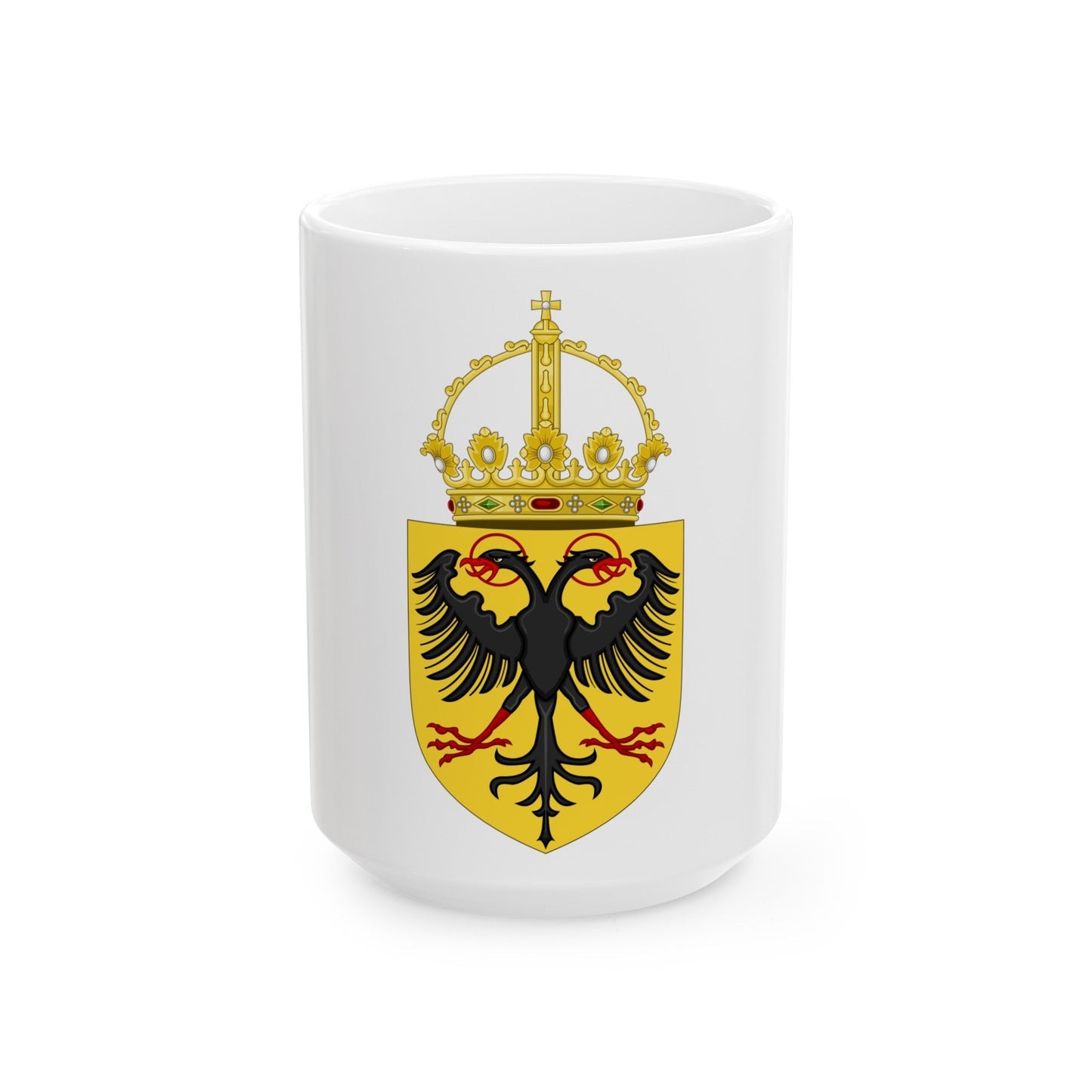 Coat of Arms of the Holy Roman Emperor (1433-1450) - White Coffee Mug-15oz-The Sticker Space