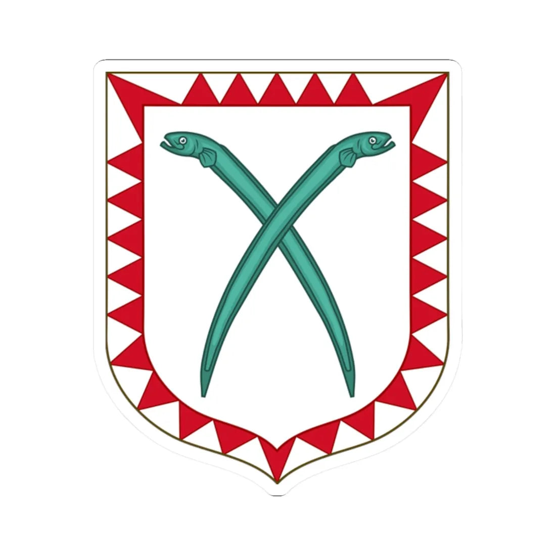 Coat of arms of the house of Anguillara (Italy) (Coat of Arms) STICKER Vinyl Kiss-Cut Decal 2 Inch White - The Sticker Space