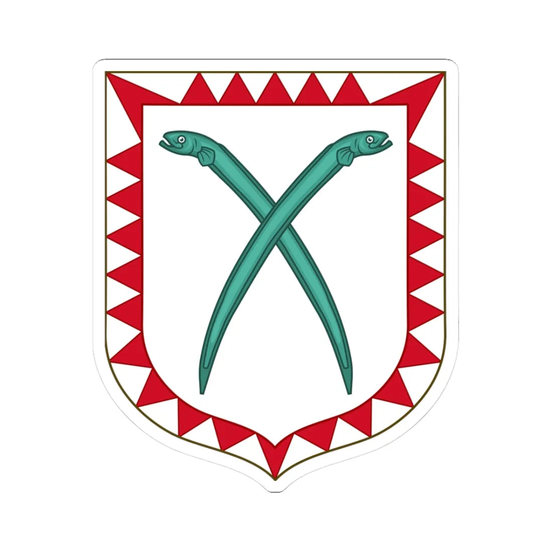 Coat of arms of the house of Anguillara (Italy) (Coat of Arms) STICKER Vinyl Kiss-Cut Decal 3 Inch White - The Sticker Space