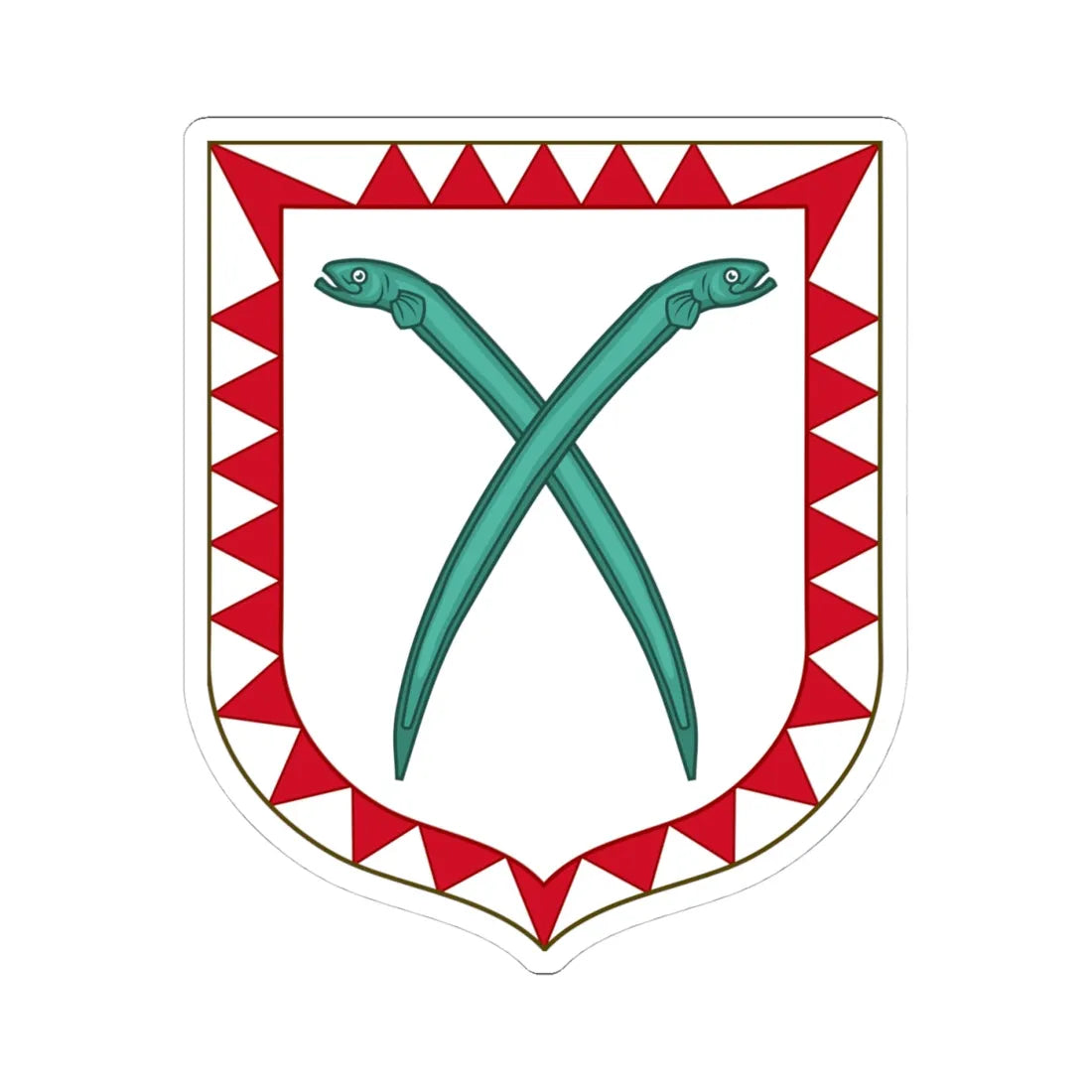 Coat of arms of the house of Anguillara (Italy) (Coat of Arms) STICKER Vinyl Kiss-Cut Decal 4 Inch White - The Sticker Space