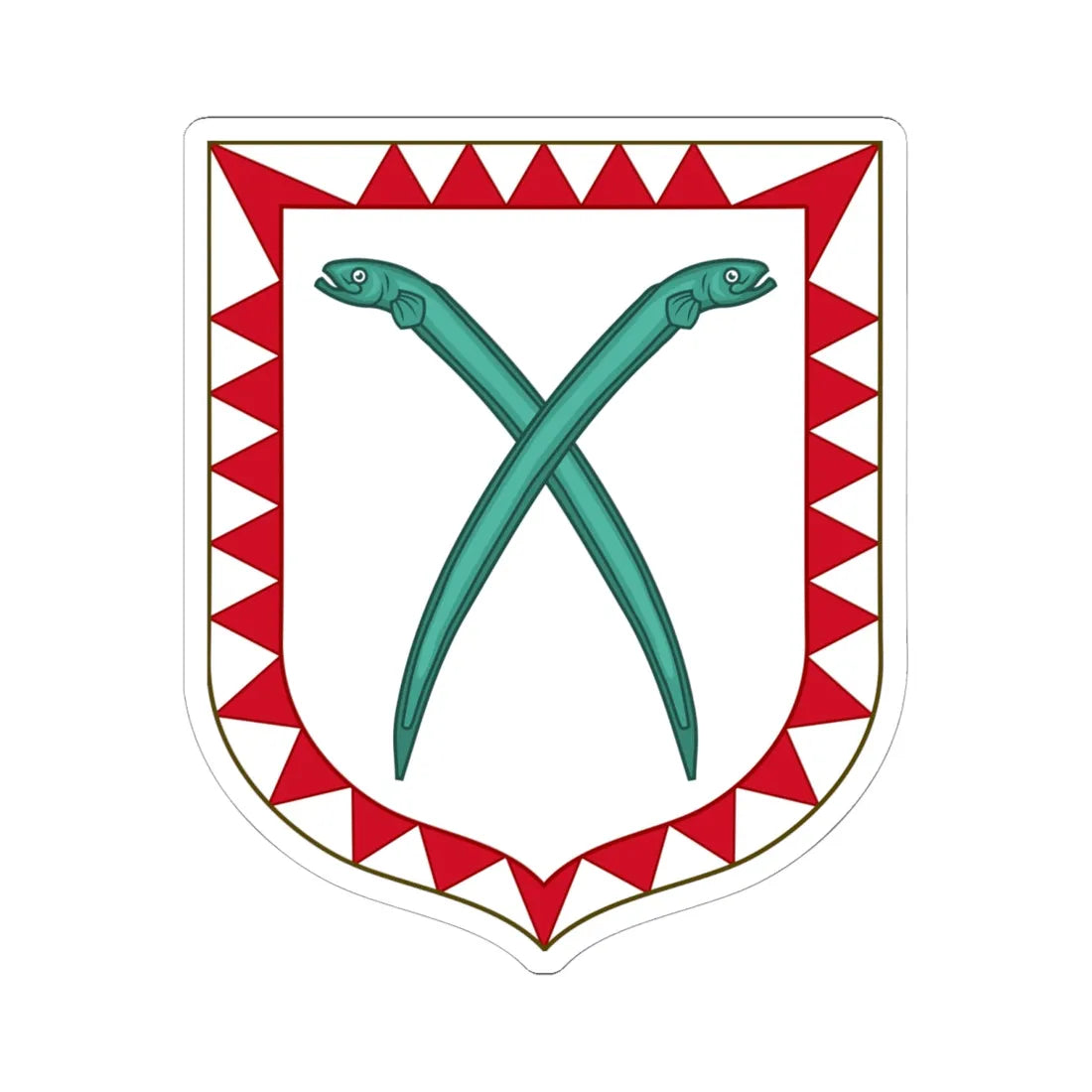 Coat of arms of the house of Anguillara (Italy) (Coat of Arms) STICKER Vinyl Kiss-Cut Decal 6 Inch White - The Sticker Space