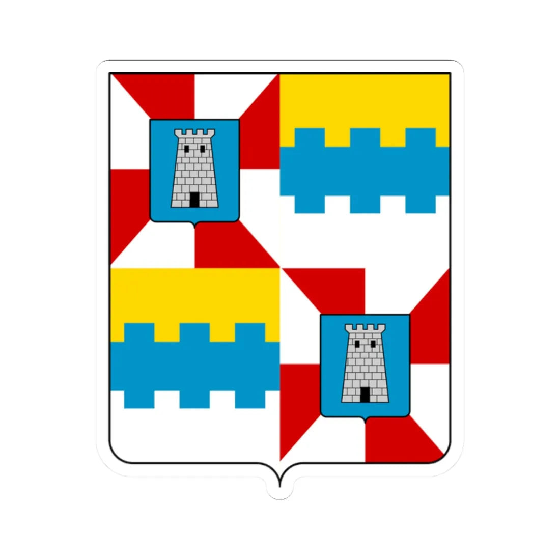 Coat of arms of the House of Cartolari (Italy) (Coat of Arms) STICKER Vinyl Kiss-Cut Decal 2 Inch White - The Sticker Space