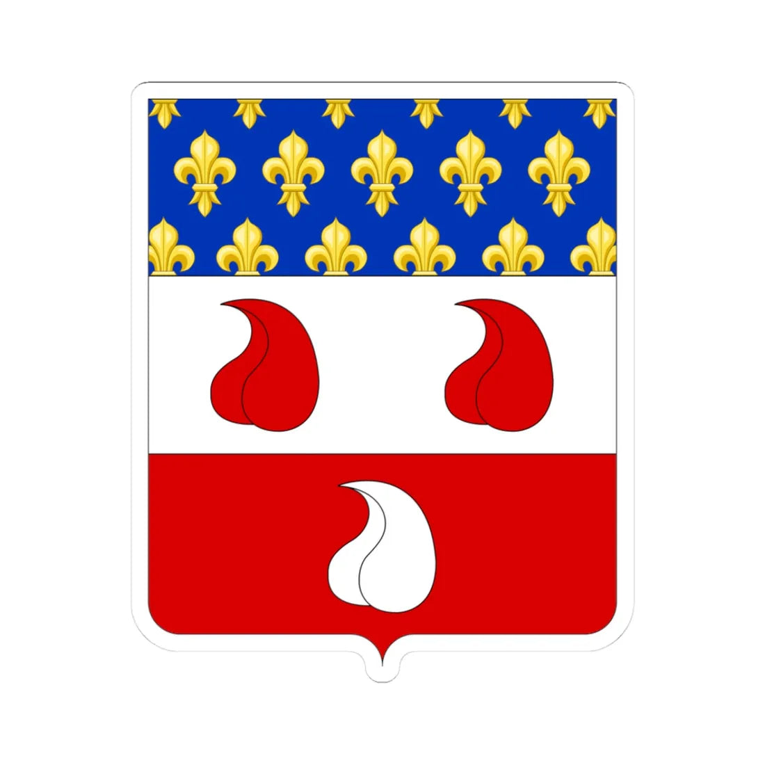 Coat of Arms of the House of Colleoni Angioini (Italy) (Coat of Arms) STICKER Vinyl Kiss-Cut Decal 3 Inch White - The Sticker Space