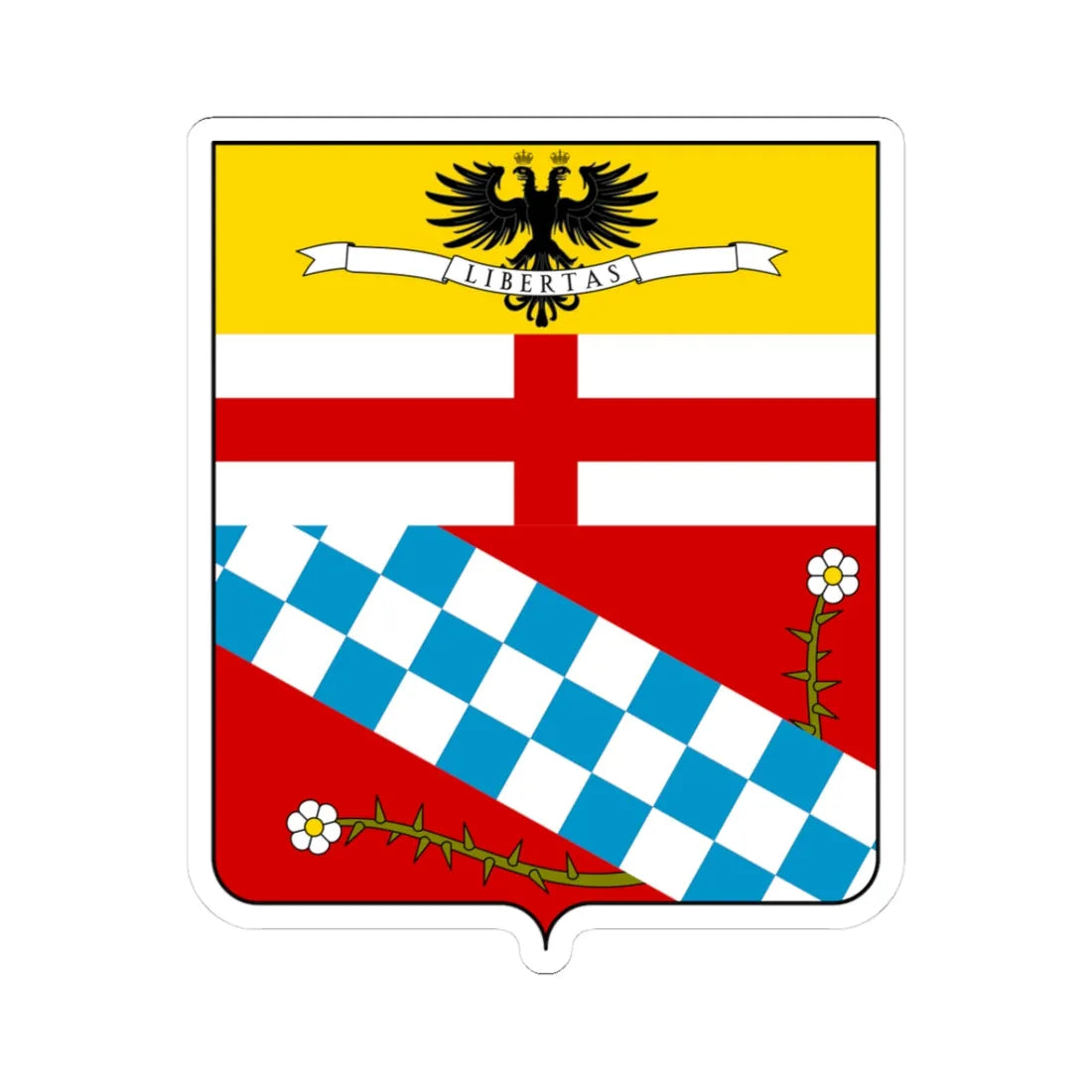 Coat of arms of the House of Cybo-Malaspina (Italy) (Coat of Arms) STICKER Vinyl Kiss-Cut Decal 3 Inch White - The Sticker Space