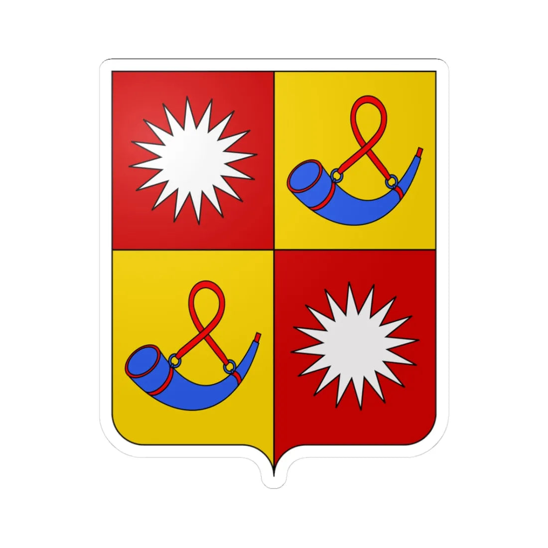 Coat of arms of the House of Del Balzo (Italy) (Coat of Arms) STICKER Vinyl Kiss-Cut Decal 3 Inch White - The Sticker Space