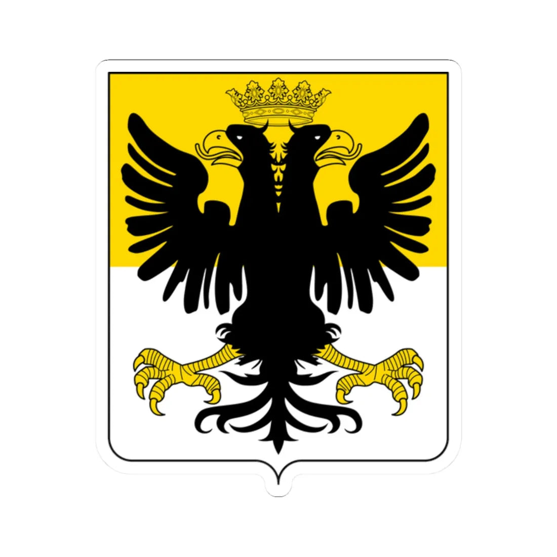 Coat of arms of the House of Doria double headed eagle (Italy) (Coat of Arms) STICKER Vinyl Kiss-Cut Decal 2 Inch White - The Sticker Space