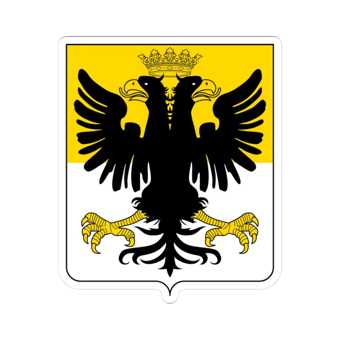 Coat of arms of the House of Doria double headed eagle (Italy) (Coat of Arms) STICKER Vinyl Kiss-Cut Decal 3 Inch White - The Sticker Space