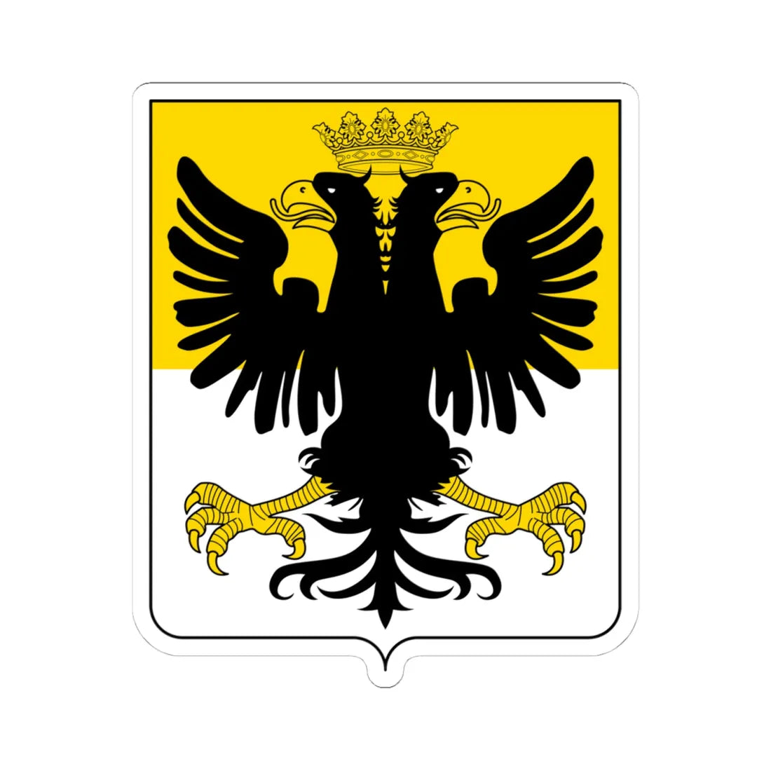 Coat of arms of the House of Doria double headed eagle (Italy) (Coat of Arms) STICKER Vinyl Kiss-Cut Decal 4 Inch White - The Sticker Space