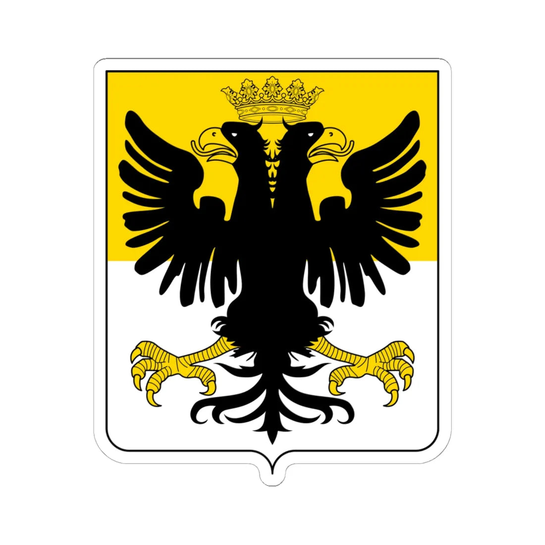 Coat of arms of the House of Doria double headed eagle (Italy) (Coat of Arms) STICKER Vinyl Kiss-Cut Decal 6 Inch White - The Sticker Space