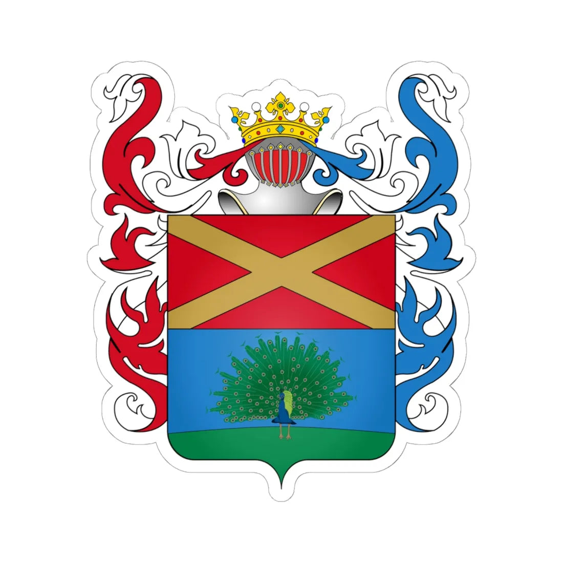 Coat of arms of the House of Gelmini 2 (Italy) (Coat of Arms) STICKER Vinyl Kiss-Cut Decal 6 Inch White - The Sticker Space