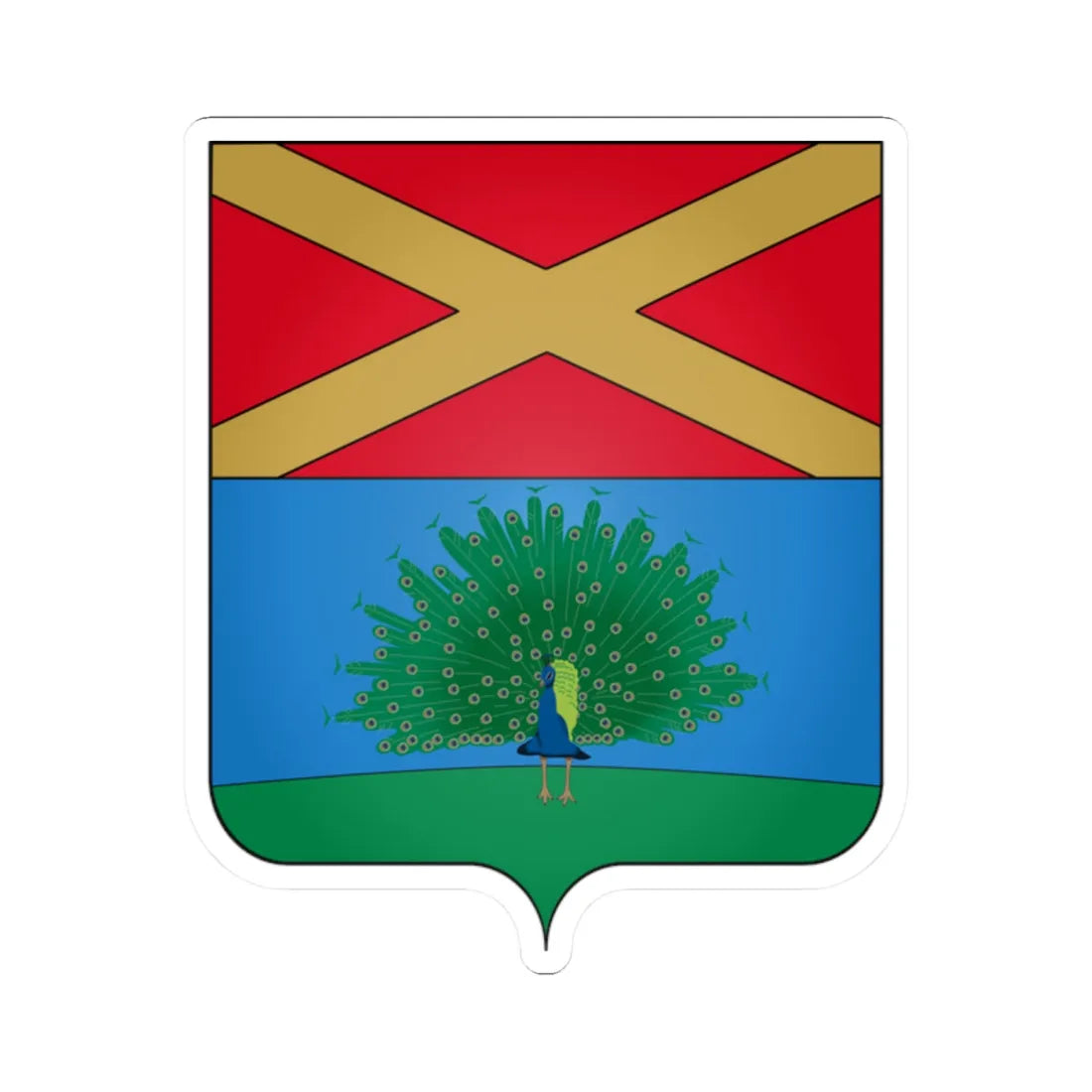 Coat of arms of the House of Gelmini (Italy) (Coat of Arms) STICKER Vinyl Kiss-Cut Decal 2 Inch White - The Sticker Space