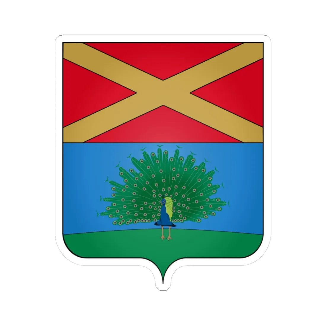 Coat of arms of the House of Gelmini (Italy) (Coat of Arms) STICKER Vinyl Kiss-Cut Decal 3 Inch White - The Sticker Space