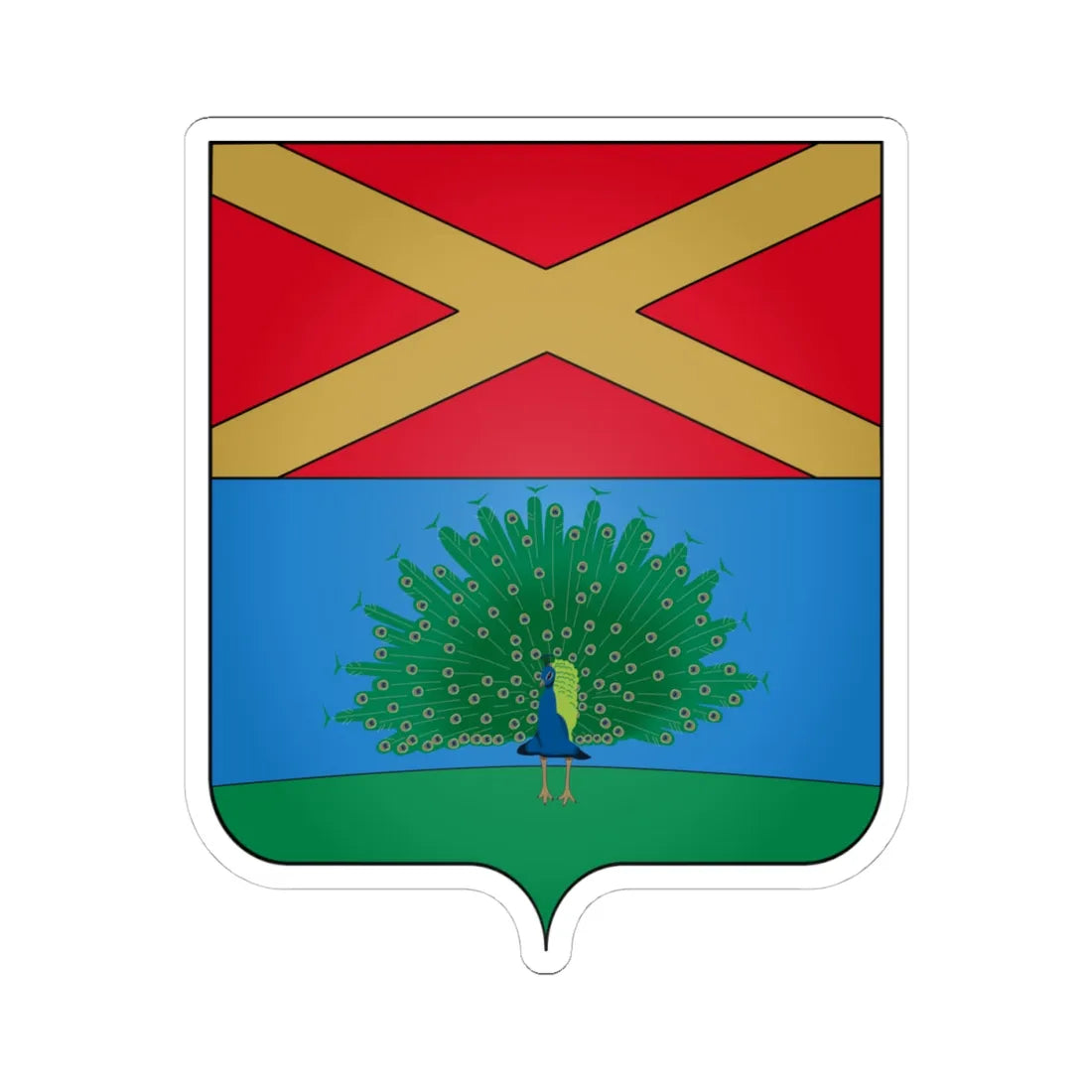 Coat of arms of the House of Gelmini (Italy) (Coat of Arms) STICKER Vinyl Kiss-Cut Decal 4 Inch White - The Sticker Space