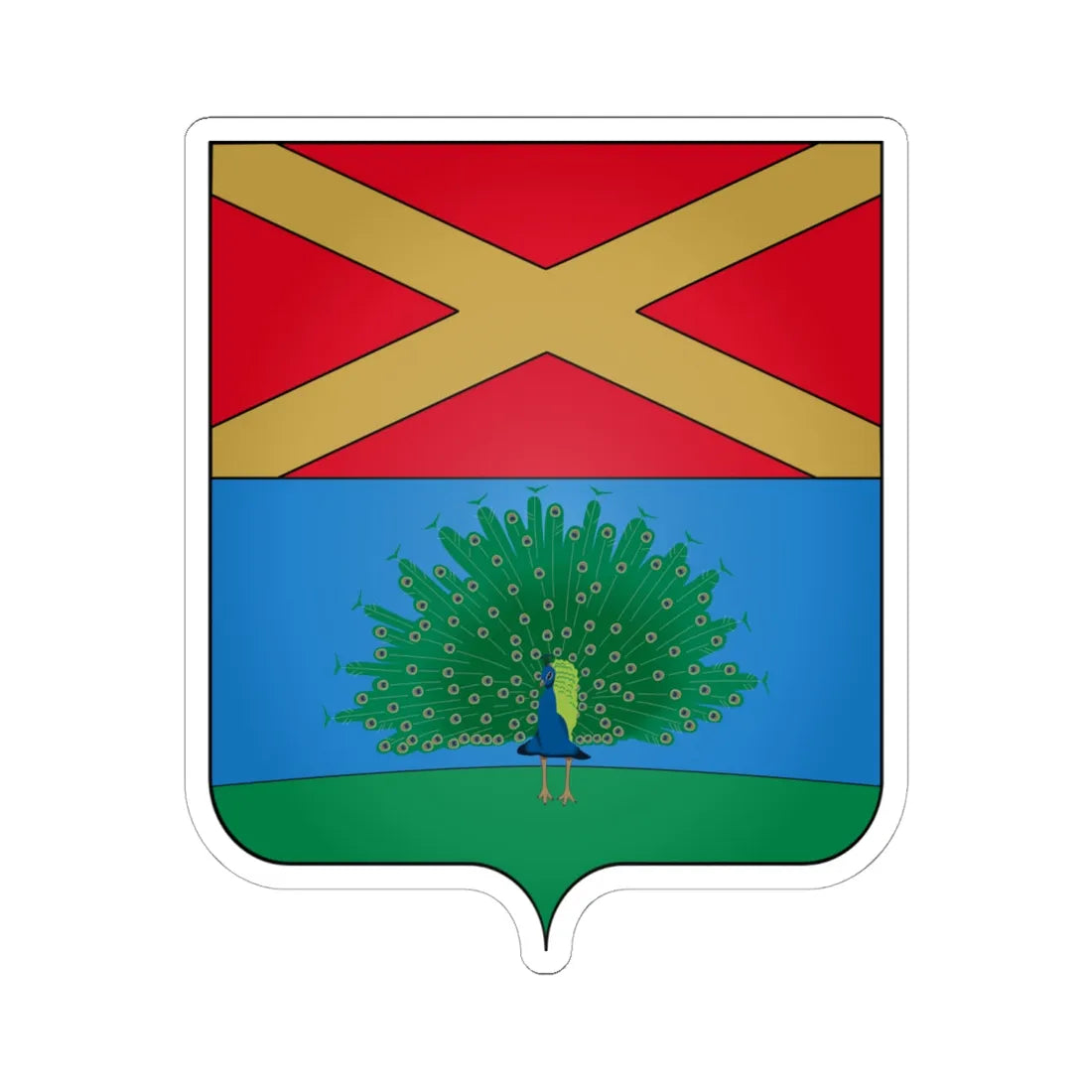 Coat of arms of the House of Gelmini (Italy) (Coat of Arms) STICKER Vinyl Kiss-Cut Decal 6 Inch White - The Sticker Space