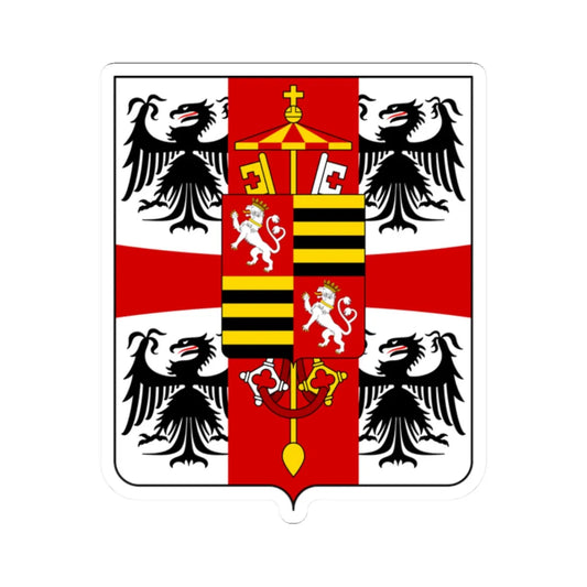Coat of arms of the House of Gonzaga 1510 with arms of Boemia-Gonzaga (Italy) (Coat of Arms) STICKER Vinyl Kiss-Cut Decal 2 Inch White - The Sticker Space