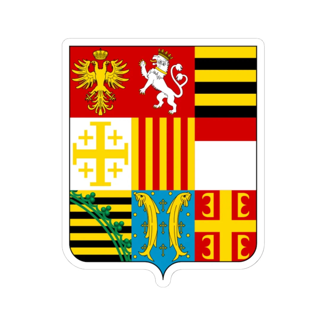 Coat of arms of the House of Gonzaga 1575 - center (Italy) (Coat of Arms) STICKER Vinyl Kiss-Cut Decal - The Sticker Space