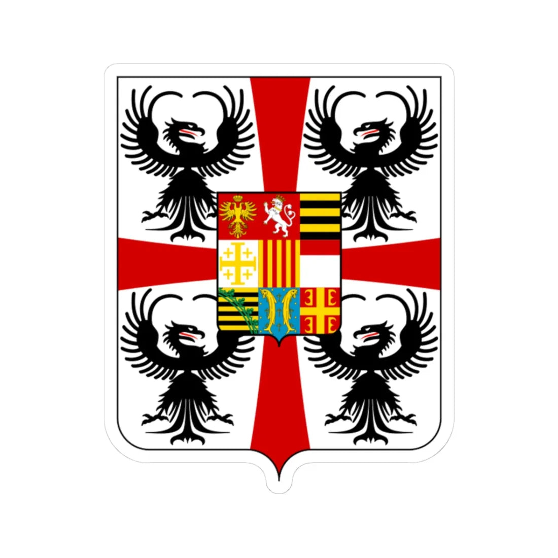 Coat of arms of the House of Gonzaga 1575 (Italy) (Coat of Arms) STICKER Vinyl Kiss-Cut Decal 3 Inch White - The Sticker Space