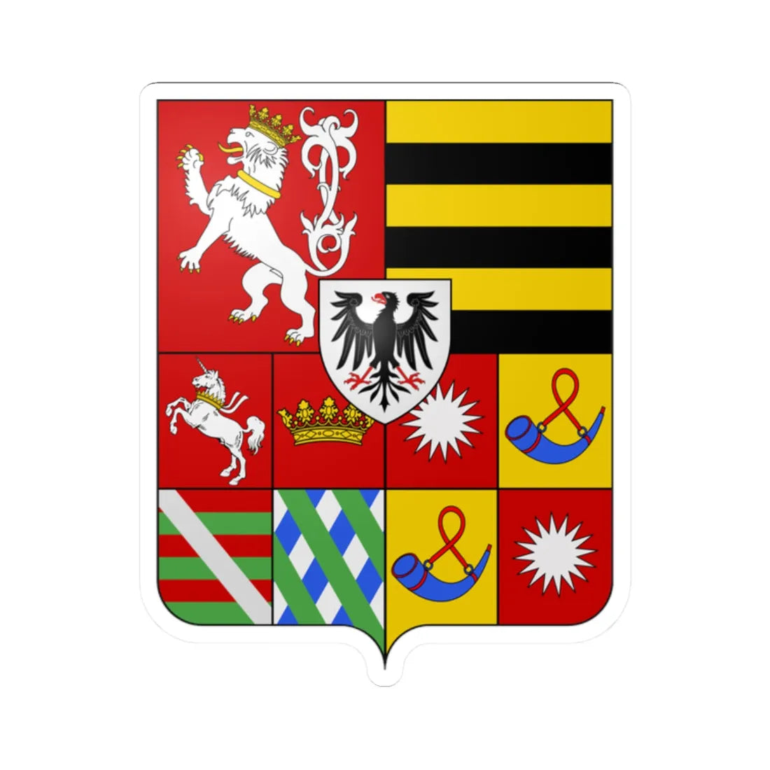 Coat of arms of the House of Gonzaga-Guastalla (Italy) (Coat of Arms) STICKER Vinyl Kiss-Cut Decal 2 Inch White - The Sticker Space