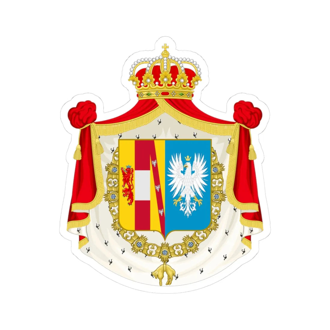 Coat of arms of the House of Habsburg-Este Duchy of Modena and Reggio (Italy) (Coat of Arms) STICKER Vinyl Kiss-Cut Decal 3 Inch White - The Sticker Space