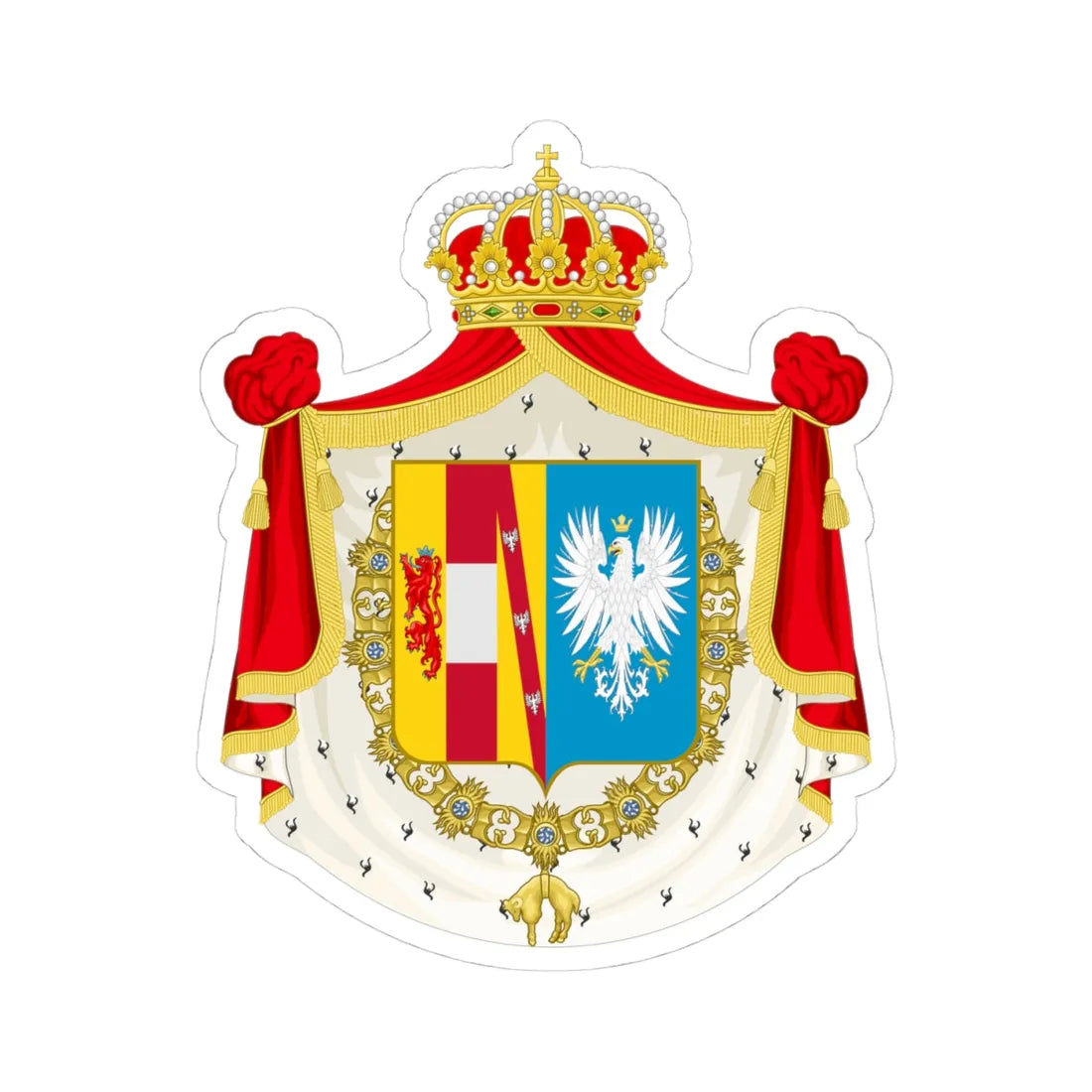 Coat of arms of the House of Habsburg-Este Duchy of Modena and Reggio (Italy) (Coat of Arms) STICKER Vinyl Kiss-Cut Decal 4 Inch White - The Sticker Space