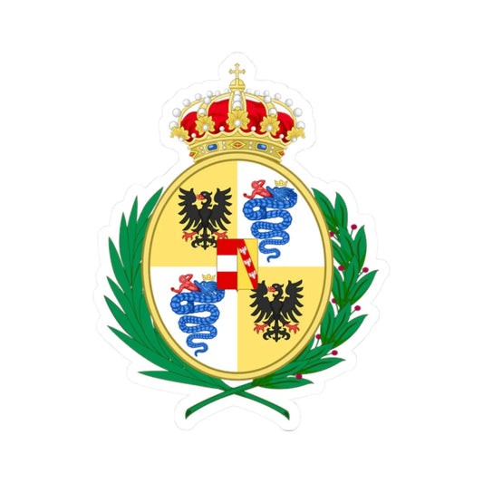 Coat of Arms of the House of Habsburg-Lorraine as Monarch of Milan 1707-1796 (Italy) (Coat of Arms) STICKER Vinyl Kiss-Cut Decal 2 Inch White - The Sticker Space