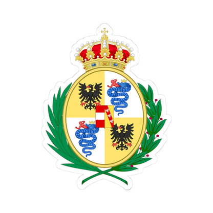 Coat of Arms of the House of Habsburg-Lorraine as Monarch of Milan 1707-1796 (Italy) (Coat of Arms) STICKER Vinyl Kiss-Cut Decal 3 Inch White - The Sticker Space