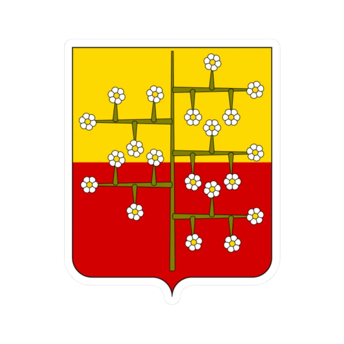 Coat of arms of the House of Malaspina Spino Fiorito 1 (Italy) (Coat of Arms) STICKER Vinyl Kiss-Cut Decal 2 Inch White - The Sticker Space