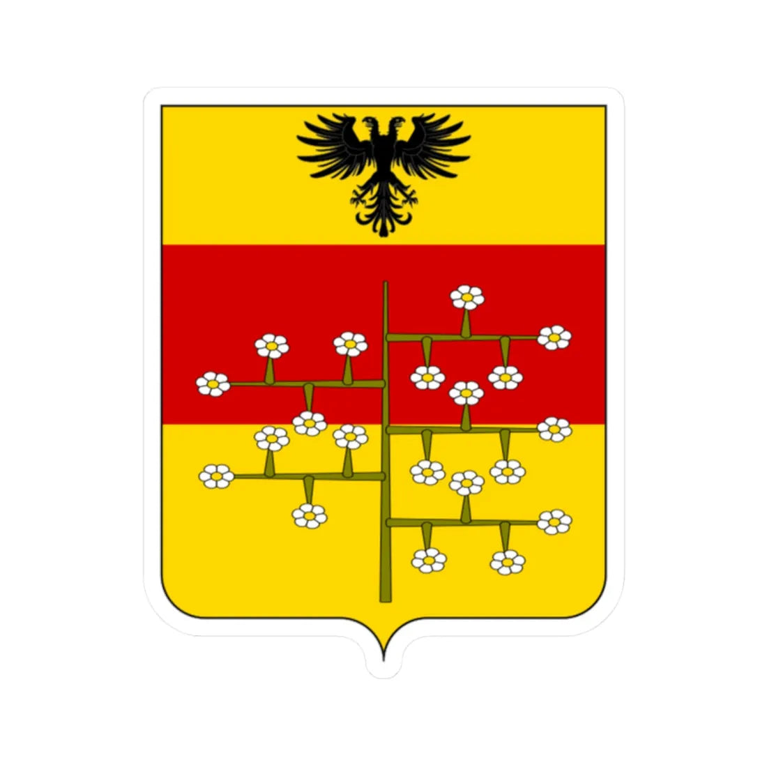 Coat of arms of the House of Malaspina Spino Fiorito 2 (Italy) (Coat of Arms) STICKER Vinyl Kiss-Cut Decal 2 Inch White - The Sticker Space