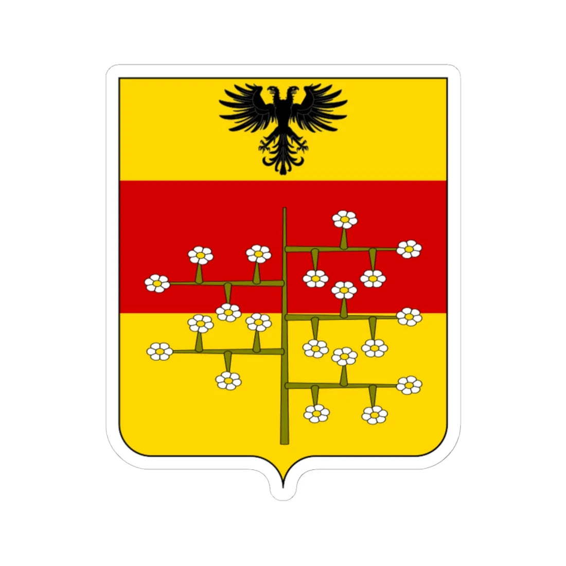 Coat of arms of the House of Malaspina Spino Fiorito 2 (Italy) (Coat of Arms) STICKER Vinyl Kiss-Cut Decal 6 Inch White - The Sticker Space